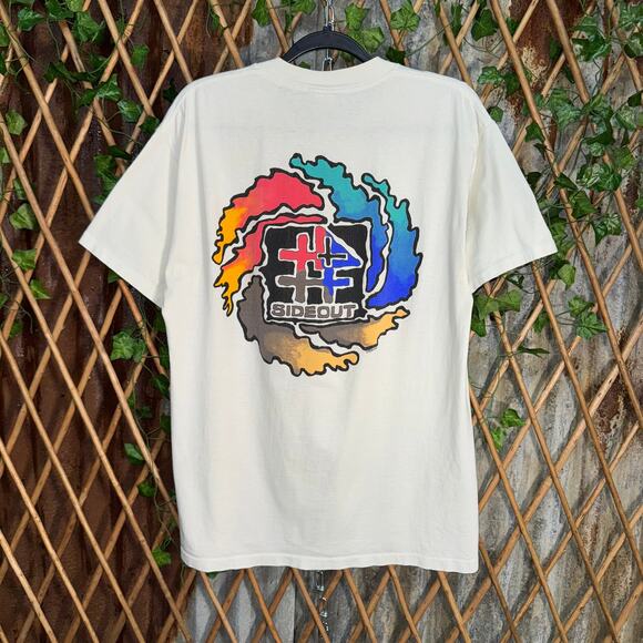 Vintage Y2K side out 1990s surf skate paint ocean t-shirt - Picture 1 of 4